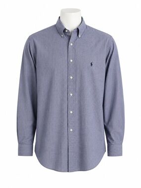 Size‎ 17 Ralph Lauren Yarmouth Men’s Blue Purple Check Cotton Button Down Shirt